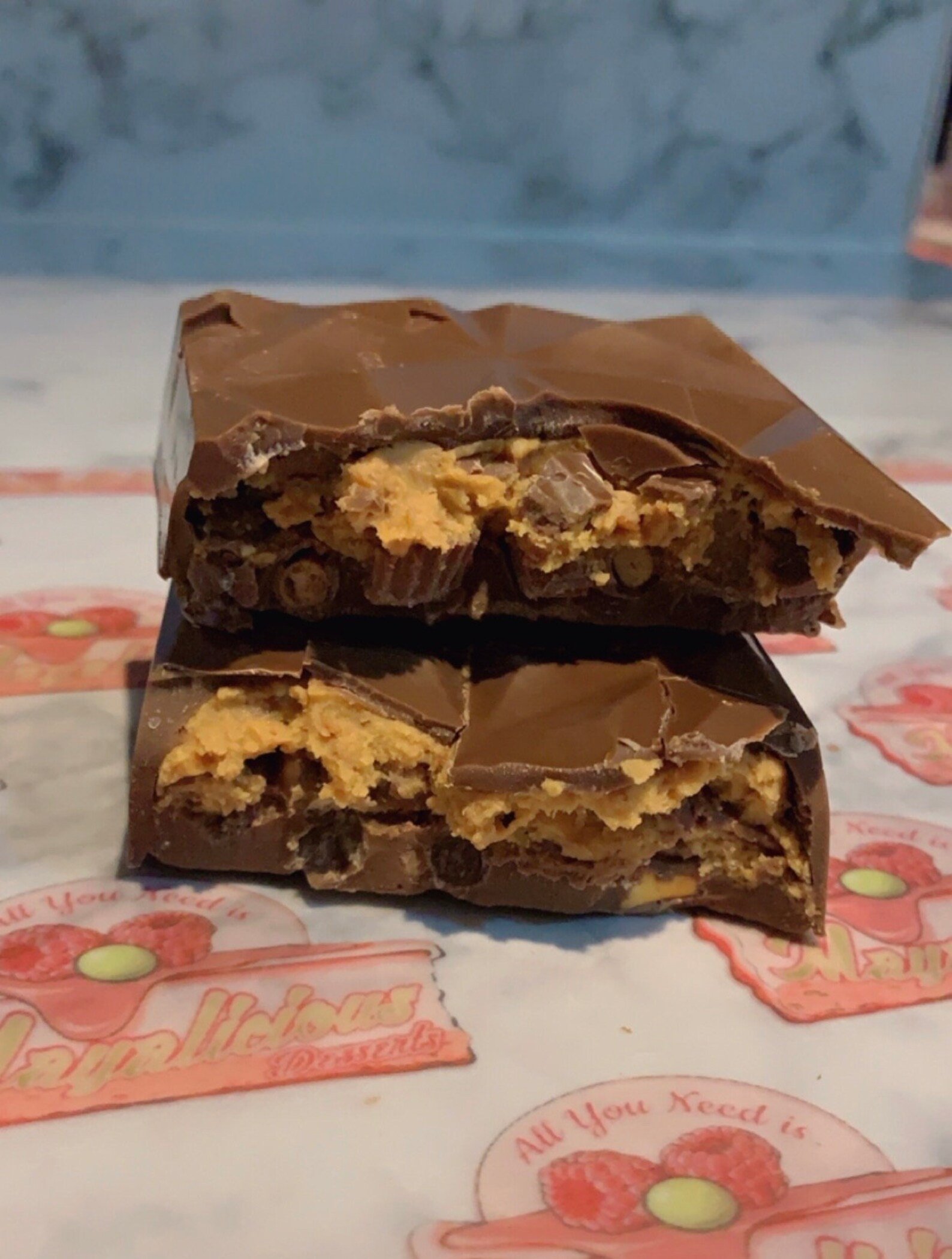 Crunchy Peanut butter, Reeces and Pretzels …Loaded Chocolate Bar